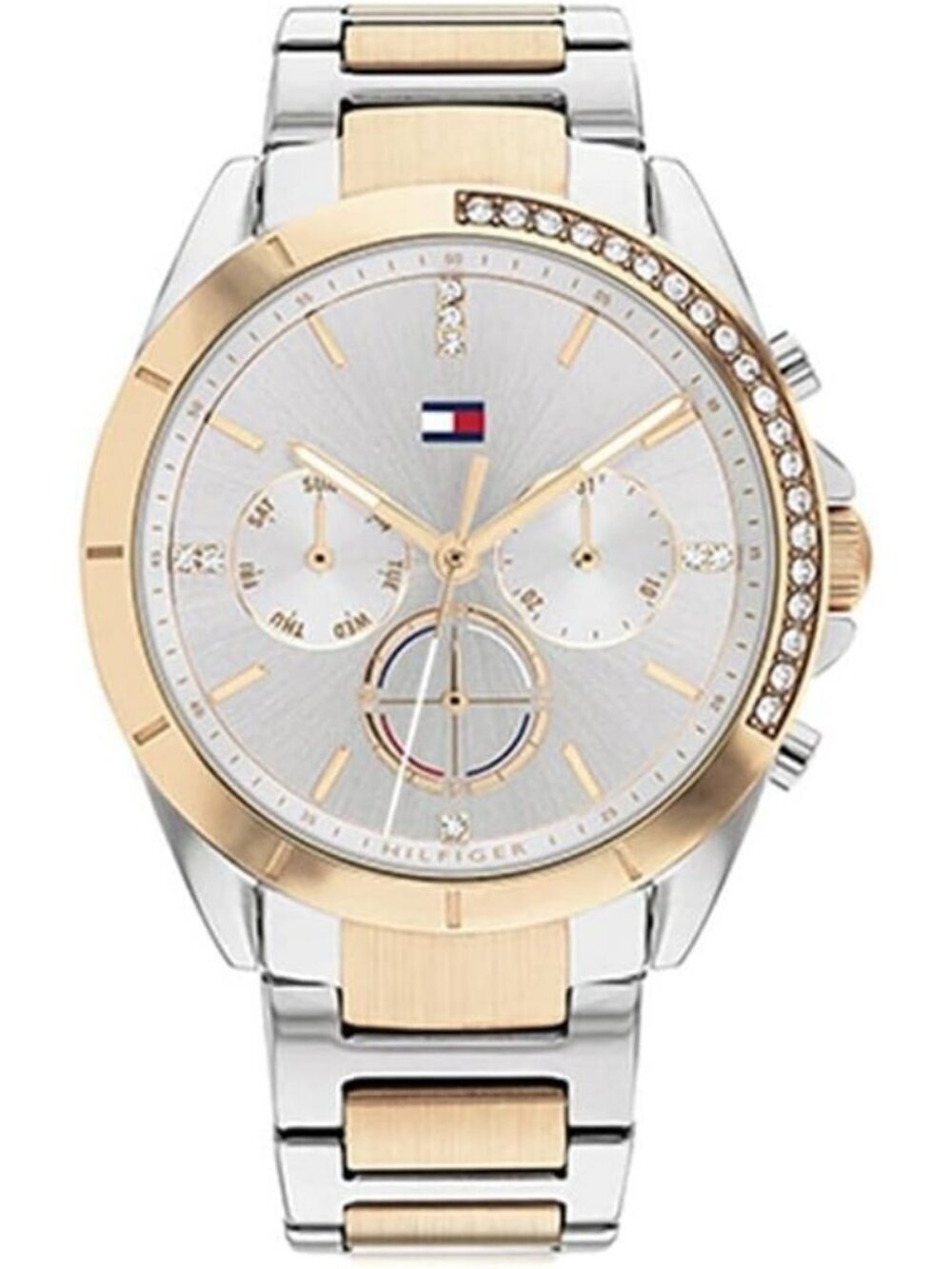 Women's Grey Multifunction Stainless Steel Premium Fashion Crystal Wrist Watch